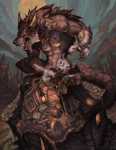 Wolf and Three Little Pigs