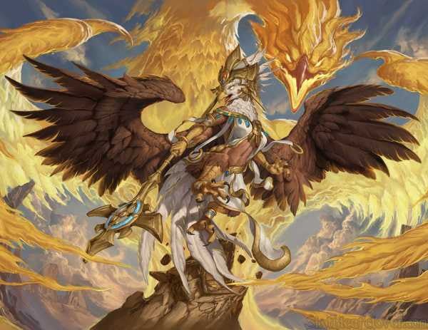 The Flame Tempest Fantasy Gryphon Phoenix Art by SixthLeafClover