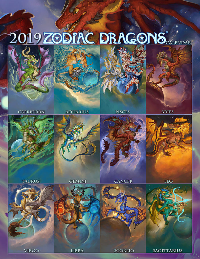 2019 Zodiac Dragons, an Art by SixthLeafClover SixthLeafClover Studios