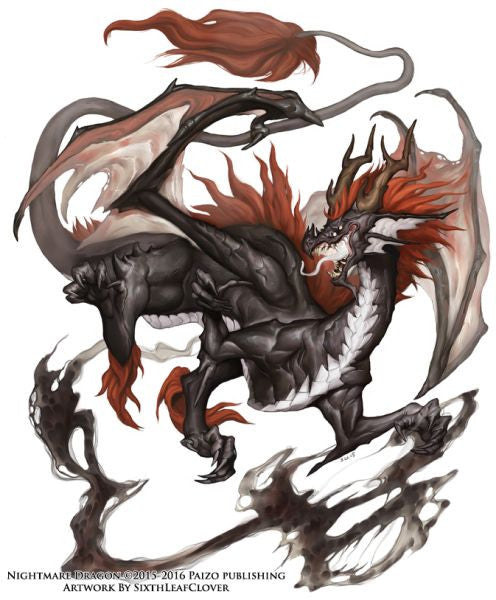 Nightmare Dragon, an Art by SixthLeafClover – SixthLeafClover Studios