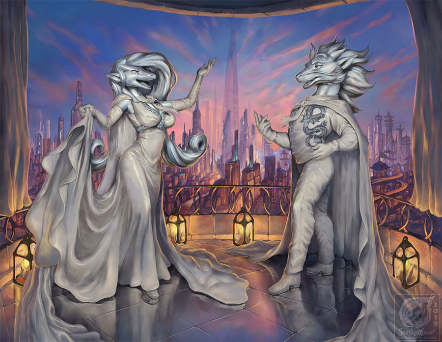 Draconia East and West Fantasy Art by SixthLeafClover