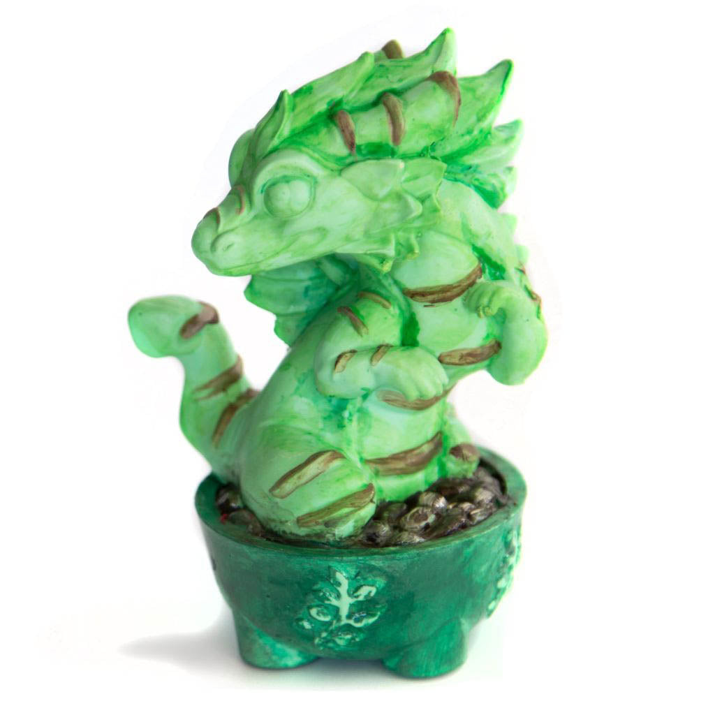 Lucky Bamboo Dragon Figurine Sixthleafclover Studios