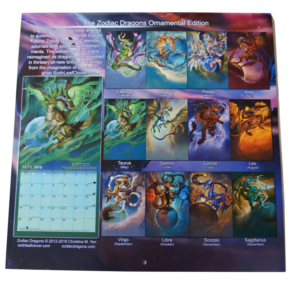 2019 Zodiac Dragons Calendar