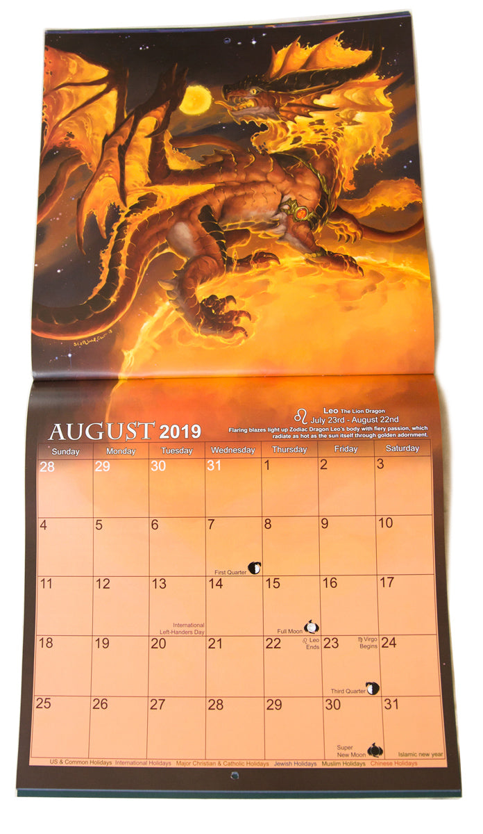 2019 Zodiac Dragons Calendar