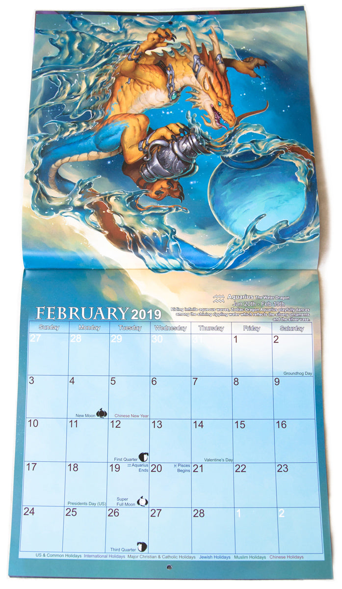 2019 Zodiac Dragons Calendar