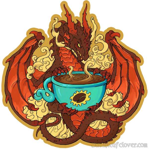 Coffee Dragon Sticker