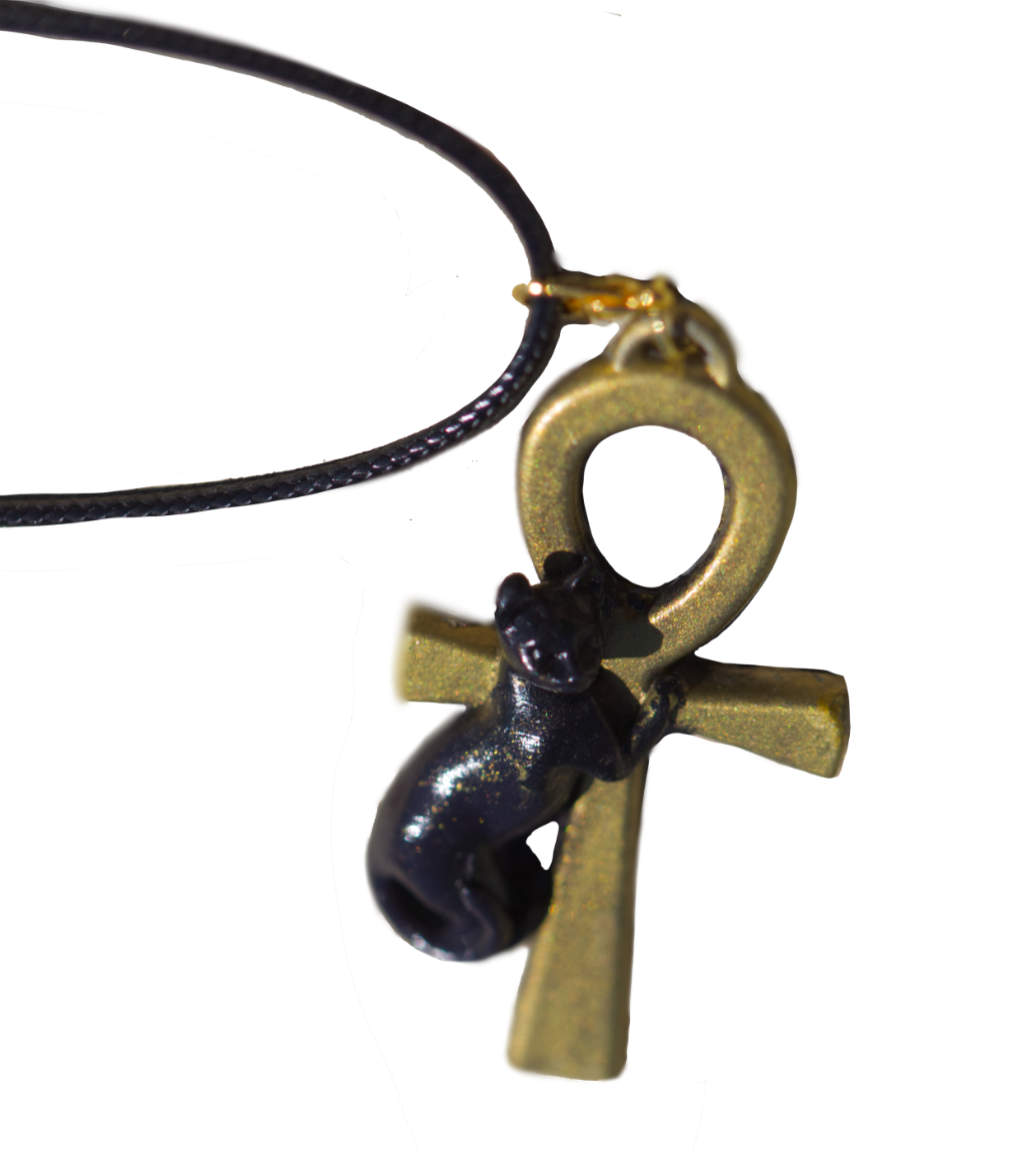 Bastet Ankh Charm Necklace