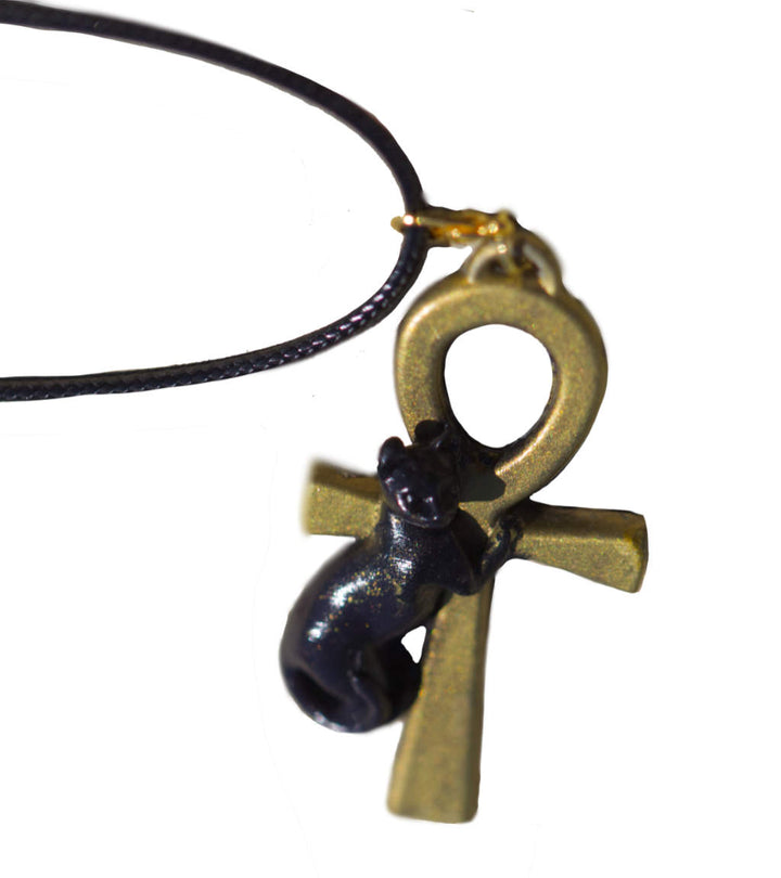 Bastet Ankh Charm Necklace