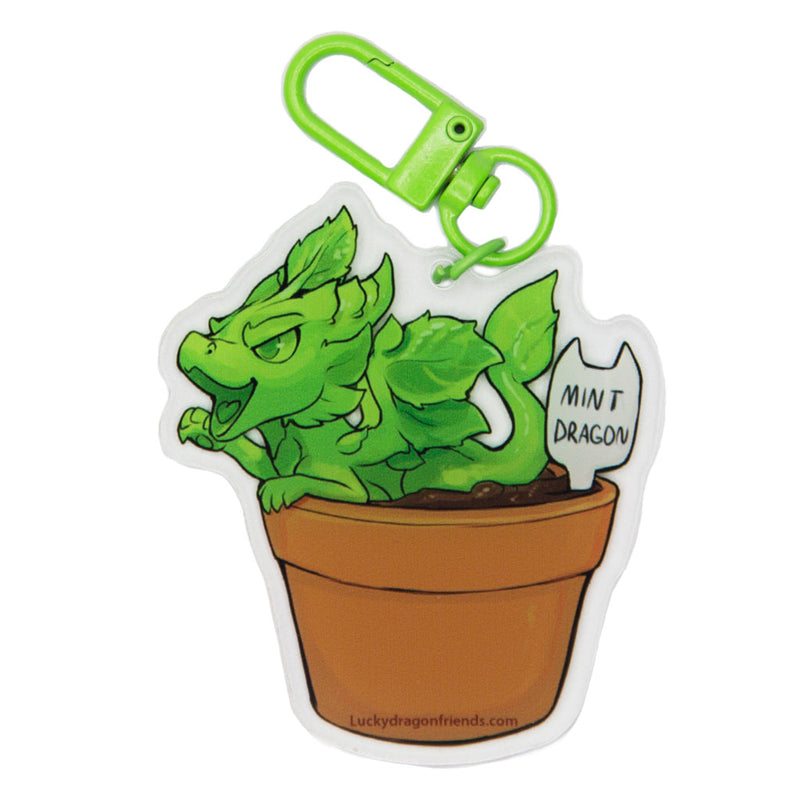 Minty Dragon Keychain