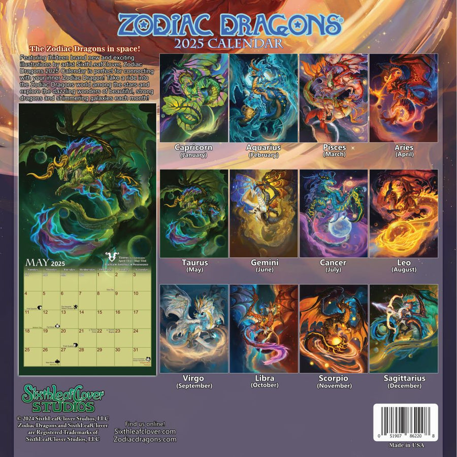 2025 Zodiac Dragons Calendar – SixthLeafClover Studios