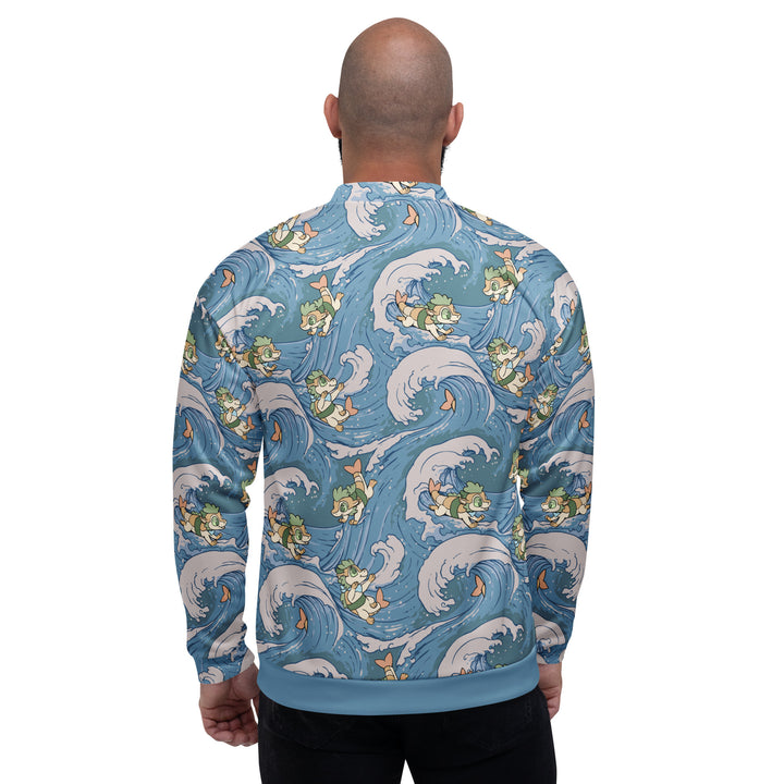 Surfing Sushi Dragons Unisex Bomber Jacket