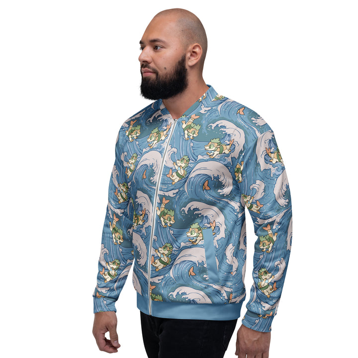 Surfing Sushi Dragons Unisex Bomber Jacket
