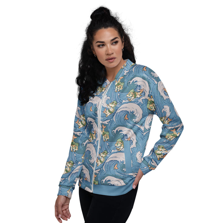 Surfing Sushi Dragons Unisex Bomber Jacket