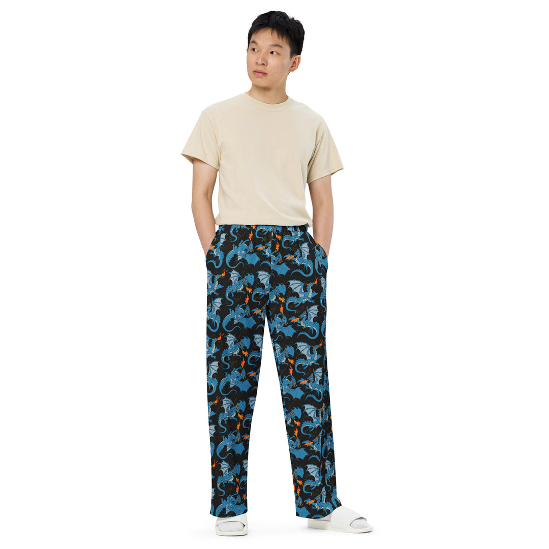 Dragon Blue Unisex Wide-Leg Pants