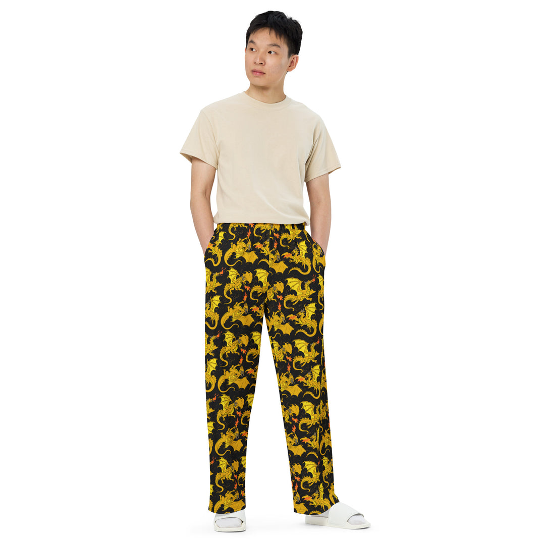 Dragon Gold Unisex Wide-Leg Pants