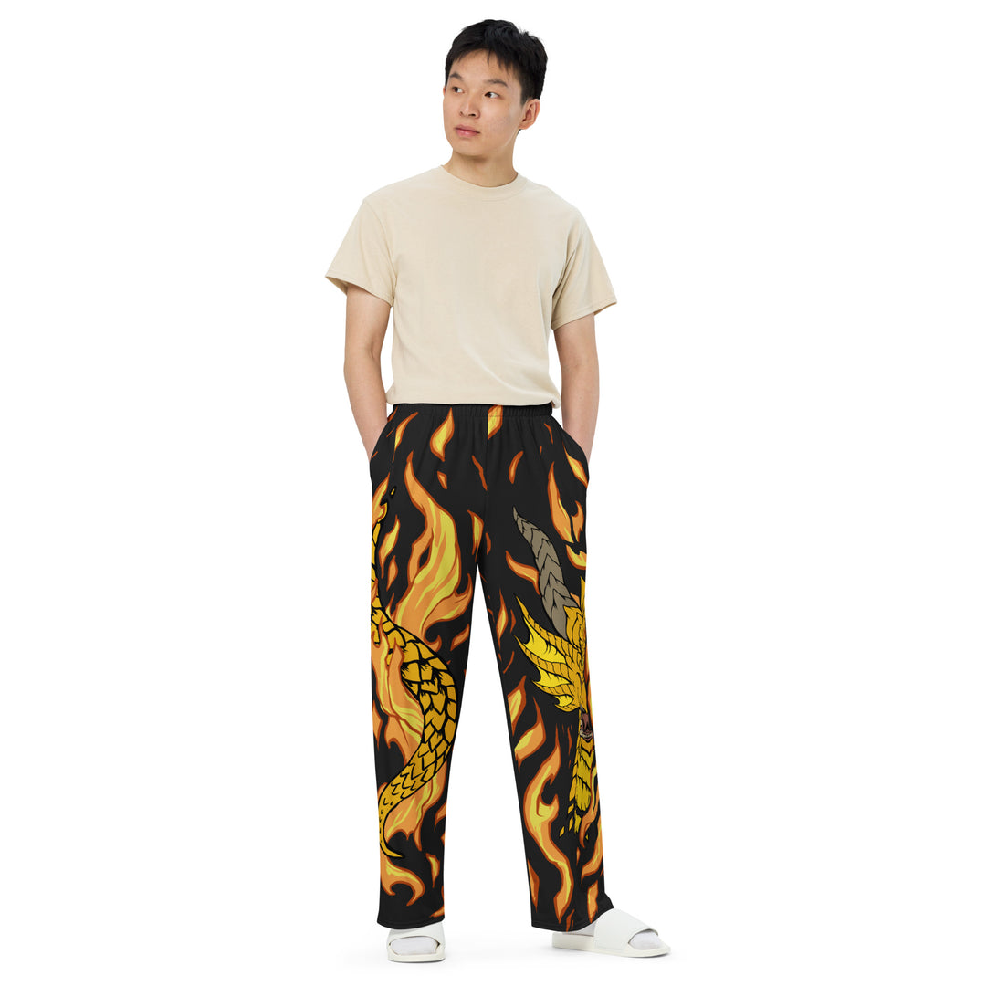 Dragon Gold Unisex Wide-Leg Pants