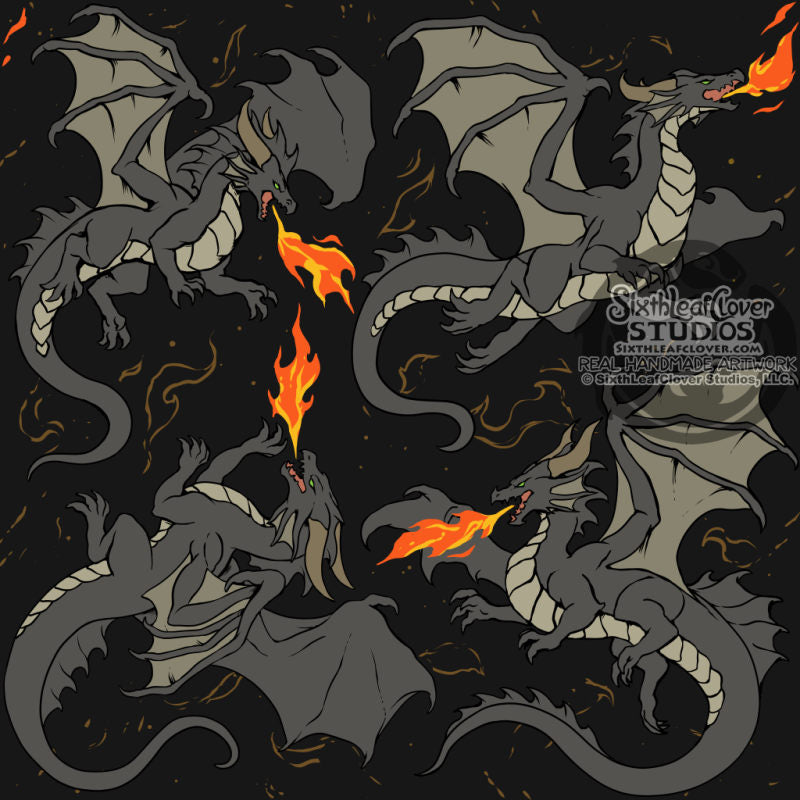 Dragon Black Unisex Wide-Leg Pants