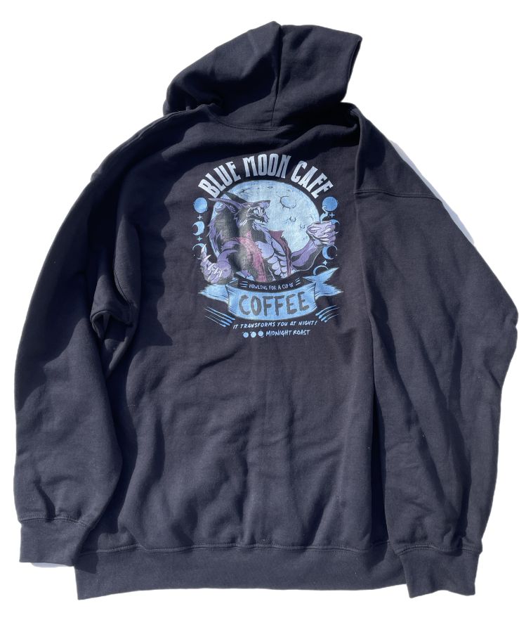 Blue Moon Cafe Black Unisex Heavy Blend Zip Hoodie