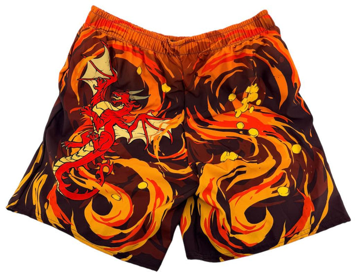Dragon Treasure Mens Swim Trunks Red