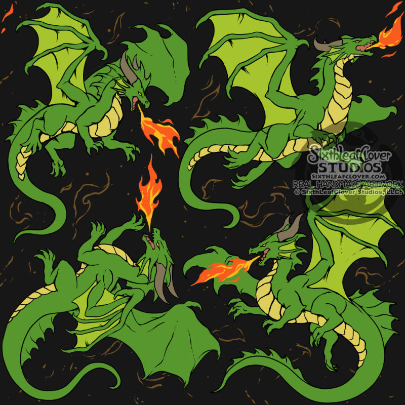 Dragon Green Unisex Wide-Leg Pants