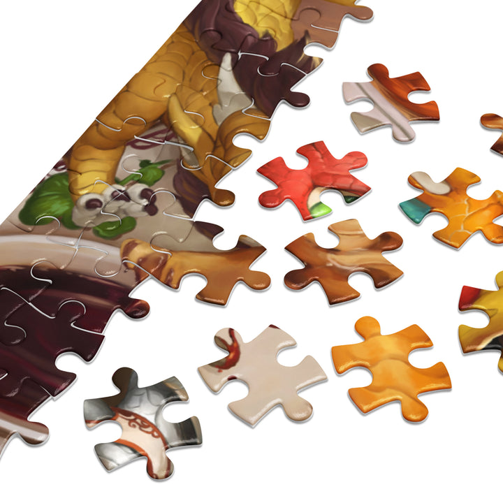 The Noodle Dragons Jigsaw Puzzle with Tin