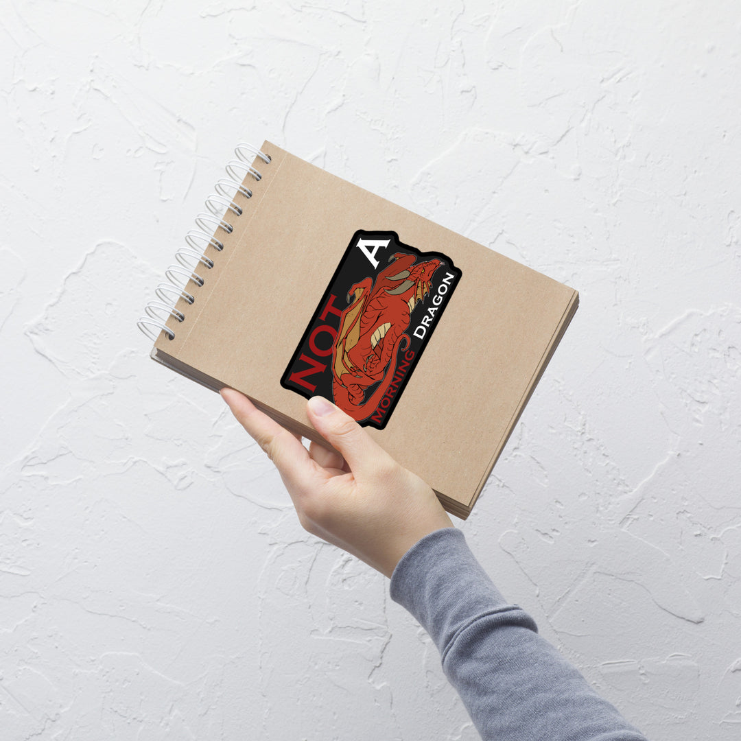 Not a Morning Dragon Red Sticker