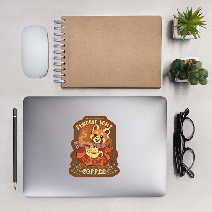 Pumpkin Spice Panda Die-Cut Sticker
