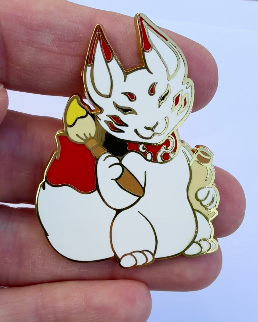 Sumi Kitsune Enamel Pin