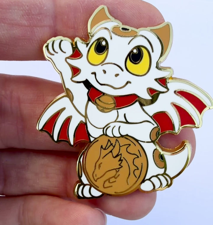 Beckoning Lucky Dragon Enamel Pin