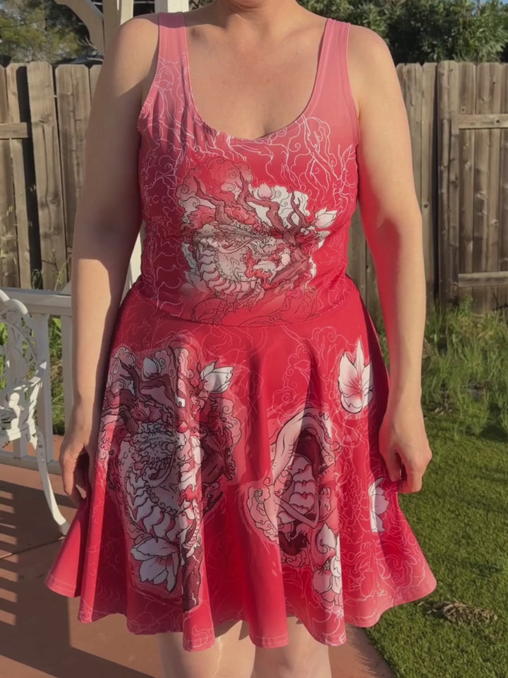 Sakura Dragon Skater Dress