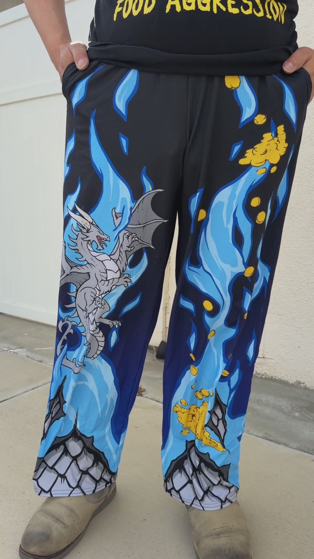 Dragon Transformation Silver Unisex Wide-Leg Pants