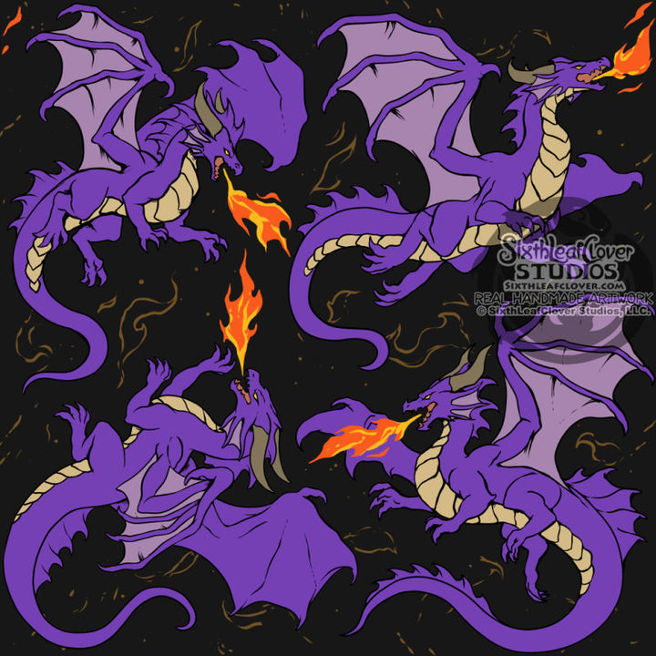Dragon Purple Unisex Wide-Leg Pants