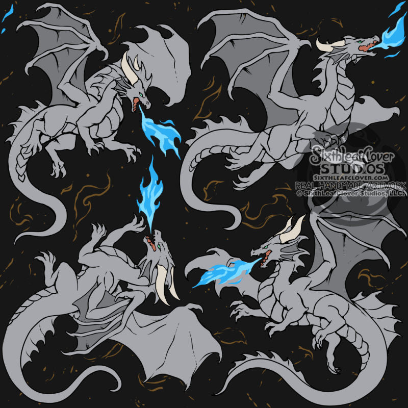 Dragon Silver Unisex Wide-Leg Pants