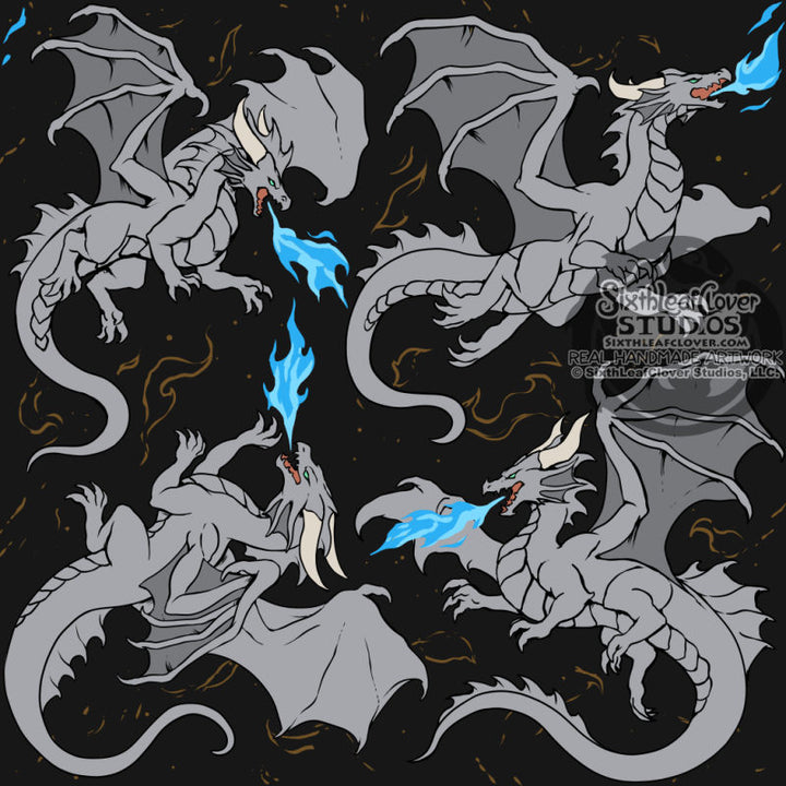 Dragon Silver Unisex Wide-Leg Pants