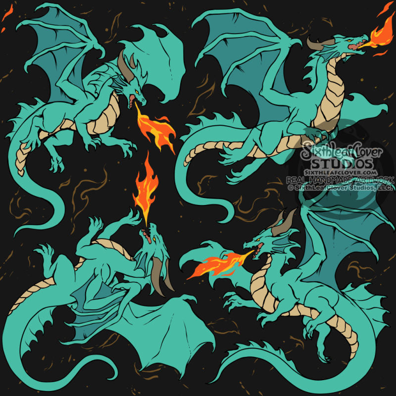 Dragon Teal Unisex Wide-Leg Pants