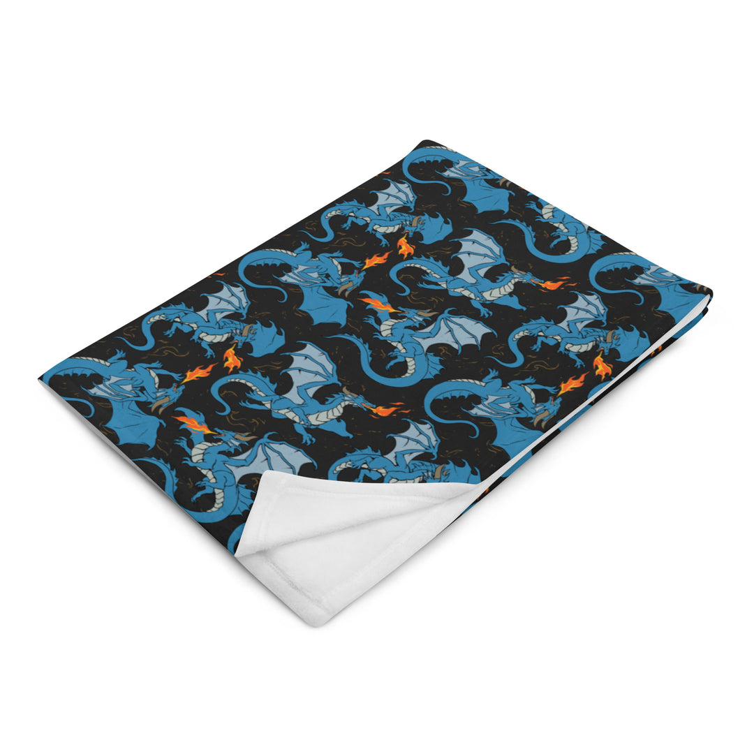 Dragon Blue Throw Blanket