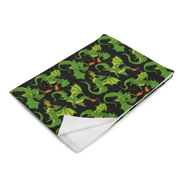 Dragon Green Throw Blanket