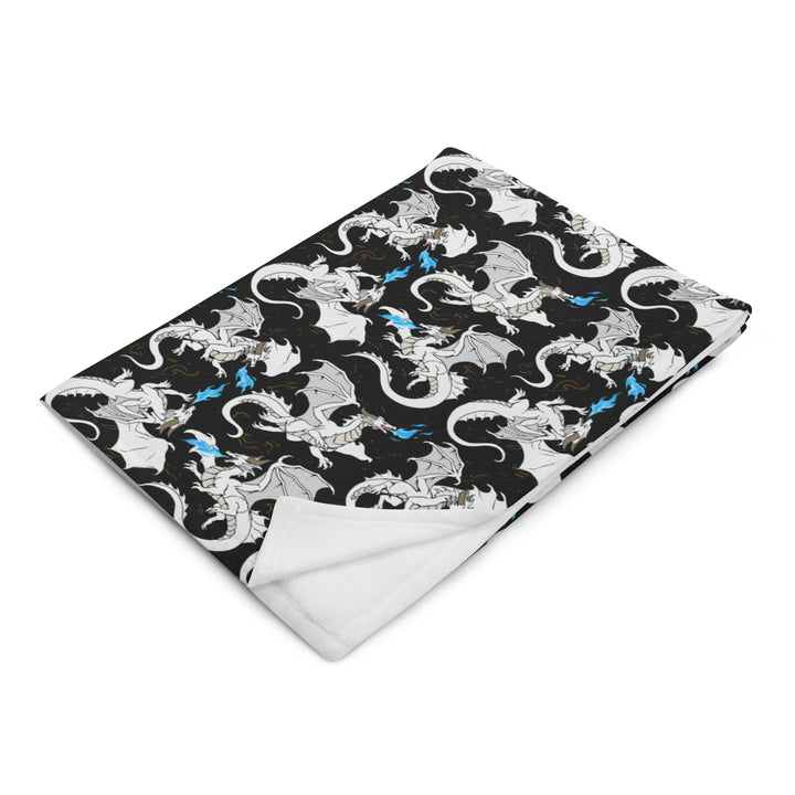 Dragon White Throw Blanket