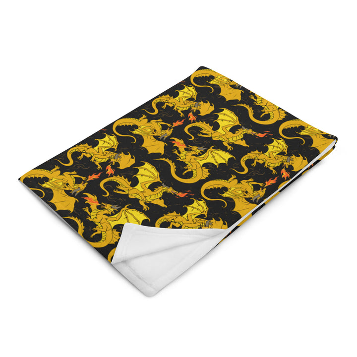 Dragon Gold Throw Blanket