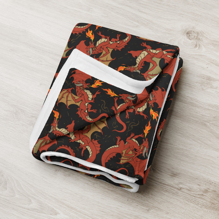 Dragon Red Throw Blanket