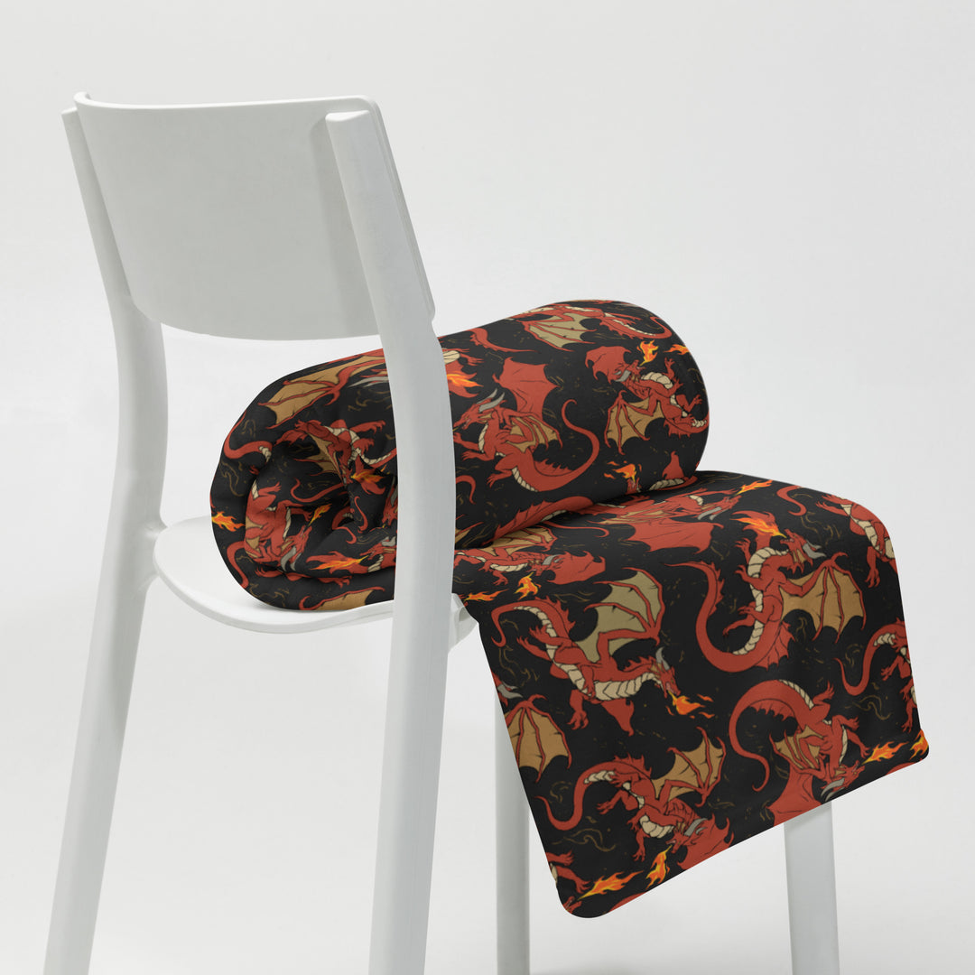 Dragon Red Throw Blanket