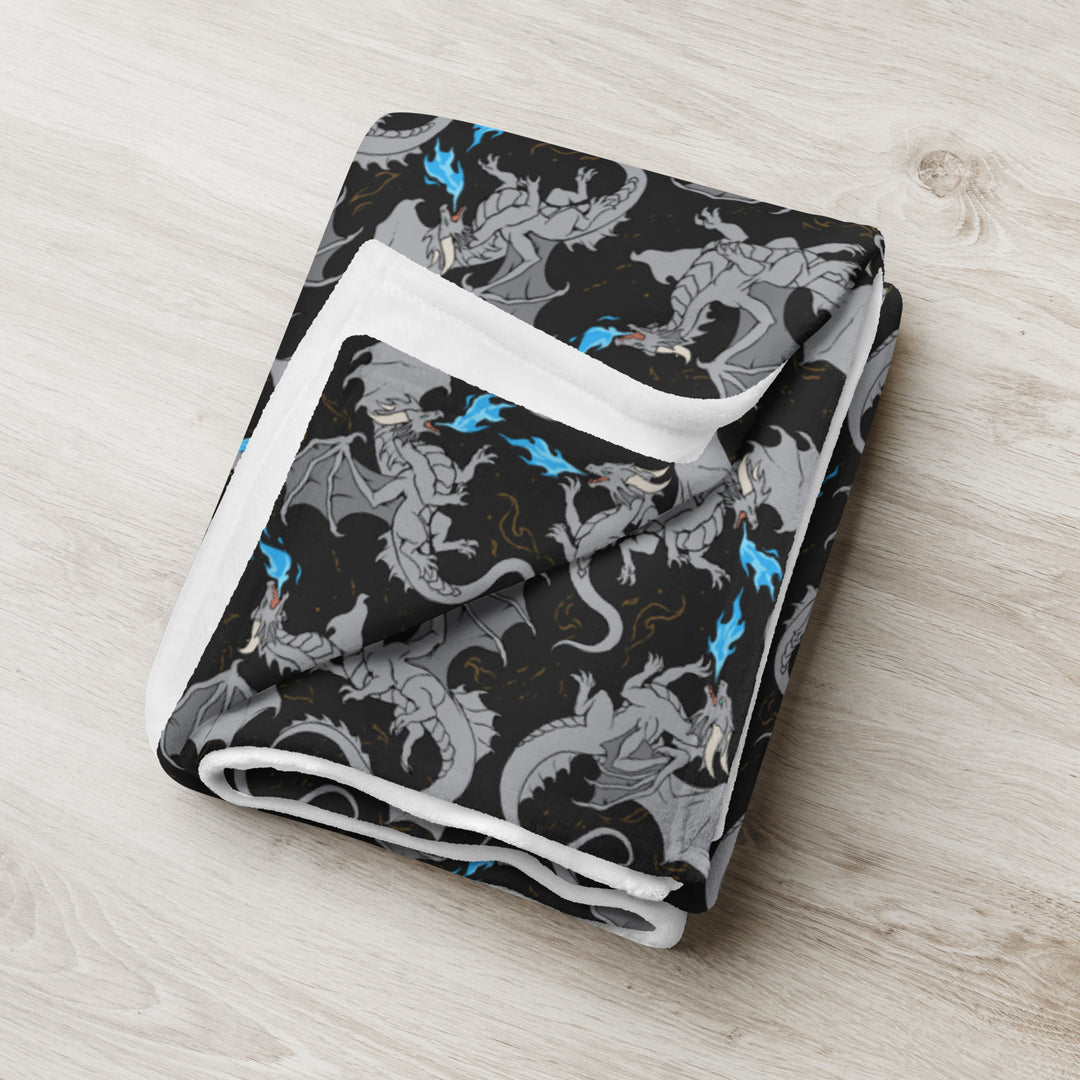 Dragon Silver Throw Blanket