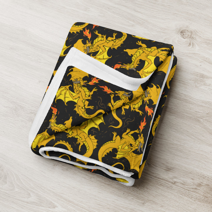 Dragon Gold Throw Blanket