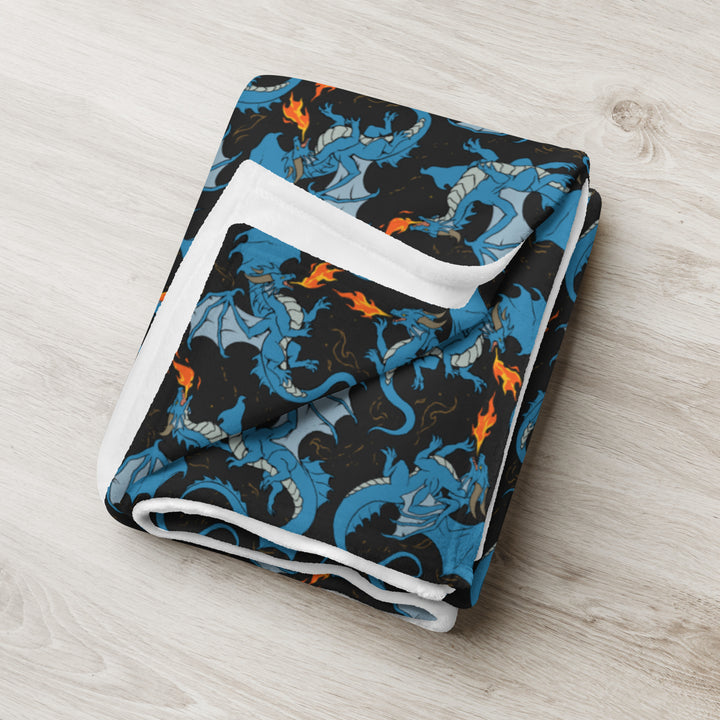 Dragon Blue Throw Blanket