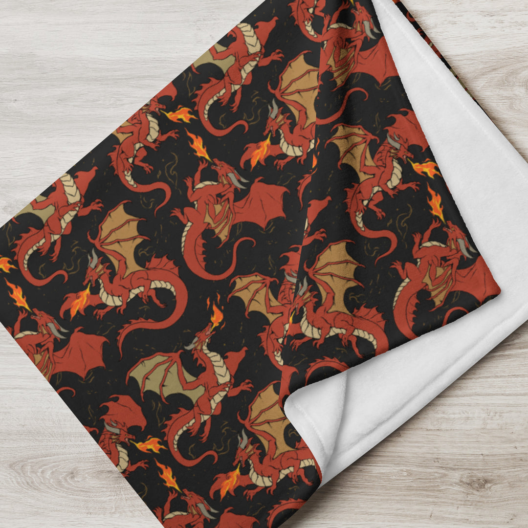 Dragon Red Throw Blanket