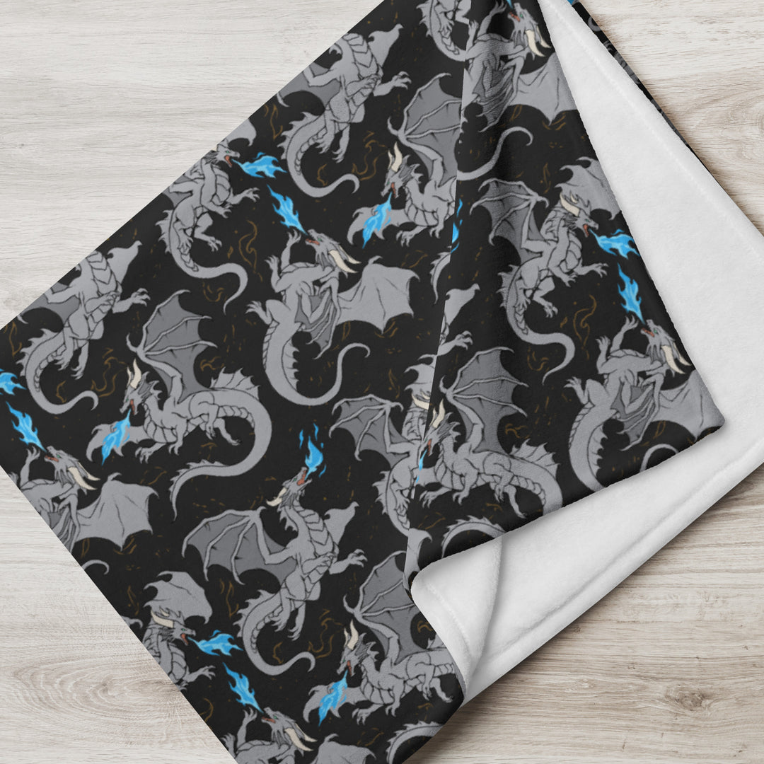 Dragon Silver Throw Blanket