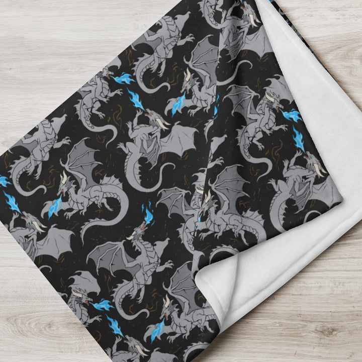 Dragon Silver Throw Blanket