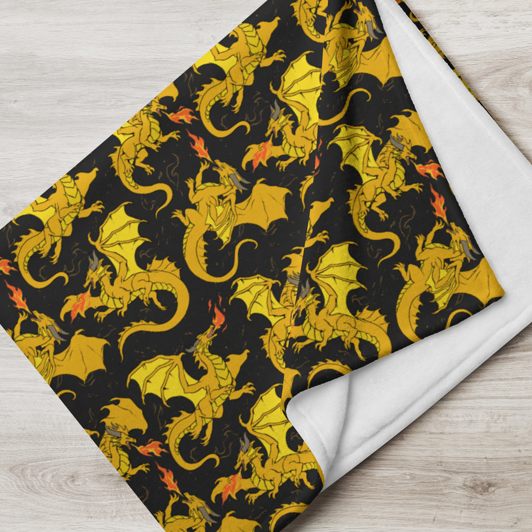 Dragon Gold Throw Blanket
