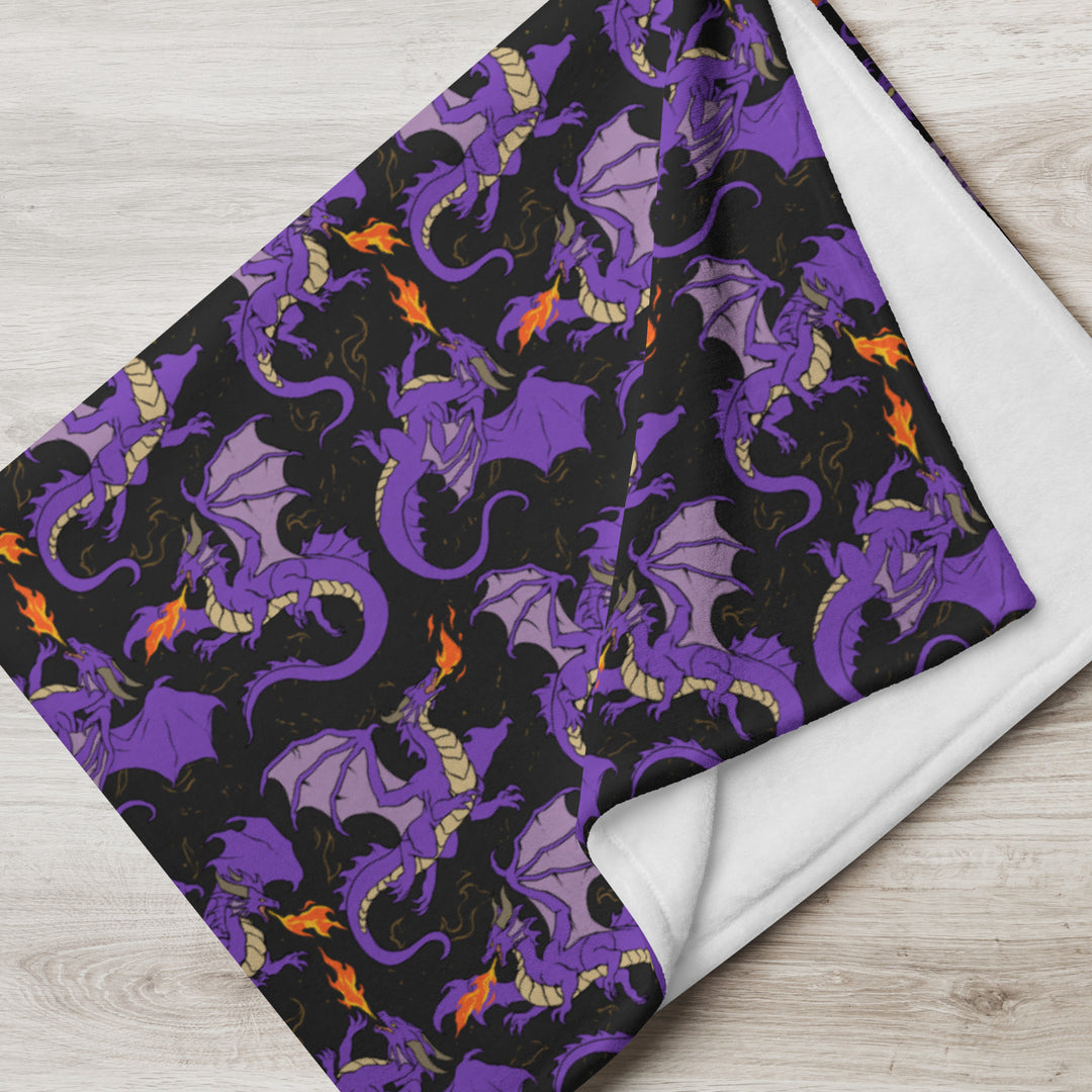 Dragon Purple Throw Blanket