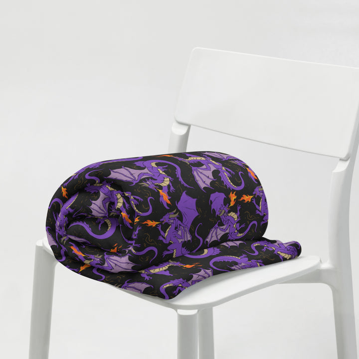 Dragon Purple Throw Blanket